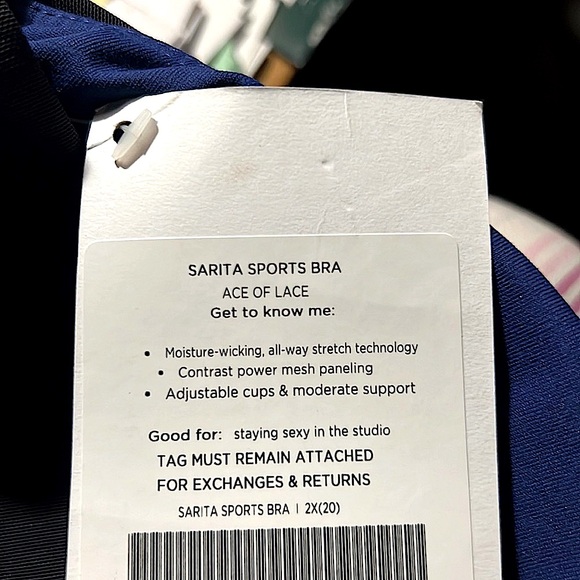 NWT FABLETICS BLACK/PURPLE MODERATE SUPPORT FULL COVERAGE SPORT BRA 2X 18/20 - Picture 9 of 14